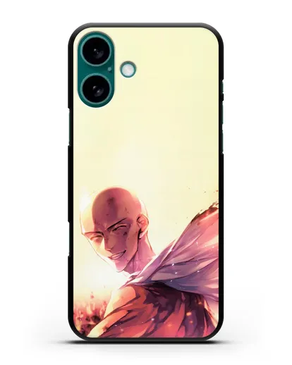 Чехол аниме Ванпанчмен - Улыбка Сайтамы силиконовый для iPhone 16 Plus