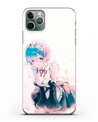 Чехол аниме Re:zero жизнь с нуля - Рем силиконовый для iPhone 11 Pro