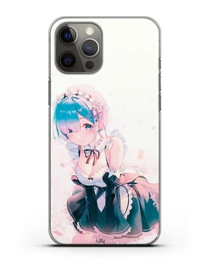 Чехол аниме Re:zero жизнь с нуля - Рем силиконовый для iPhone 12 Pro Max