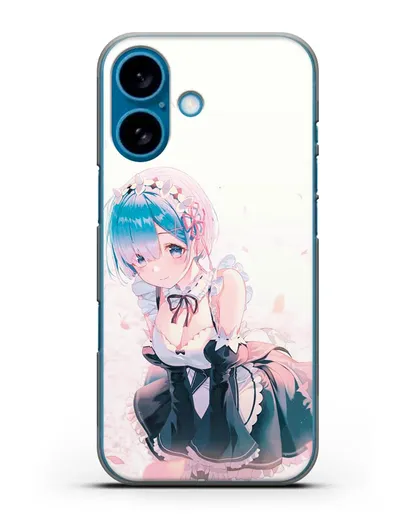 Чехол аниме Re:zero жизнь с нуля - Рем силиконовый для iPhone 16