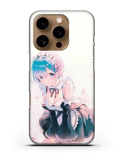 Чехол аниме Re:zero жизнь с нуля - Рем силиконовый для iPhone 16 Pro