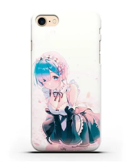 Чехол аниме Re:zero жизнь с нуля - Рем силиконовый для iPhone 8