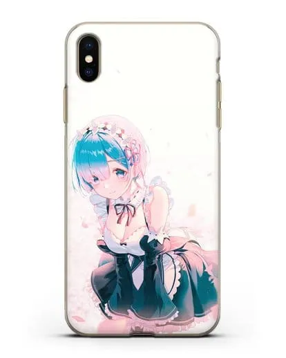 Чехол аниме Re:zero жизнь с нуля - Рем силиконовый для iPhone XS Max