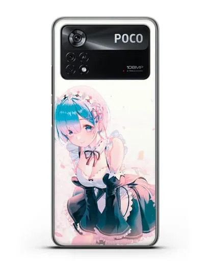 Чехол аниме Re:zero жизнь с нуля - Рем силиконовый для Xiaomi Poco X4 Pro