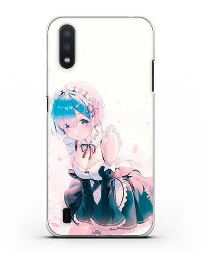 Чехол аниме Re:zero жизнь с нуля - Рем силиконовый для Samsung Galaxy A01 [SM-A015F]