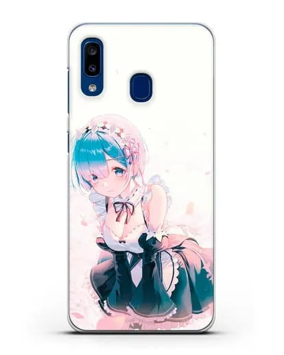 Чехол аниме Re:zero жизнь с нуля - Рем силиконовый для Samsung Galaxy A20 [SM-A205FN]