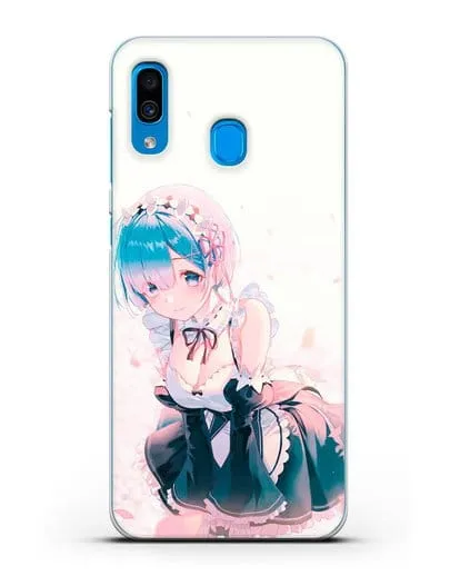 Чехол аниме Re:zero жизнь с нуля - Рем силиконовый для Samsung Galaxy A30 [SM-A305FN]