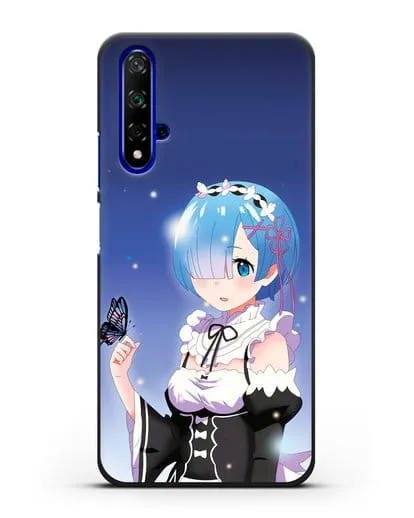 Чехол аниме Re:zero жизнь с нуля - Рем с бабочкой силиконовый для Honor 20