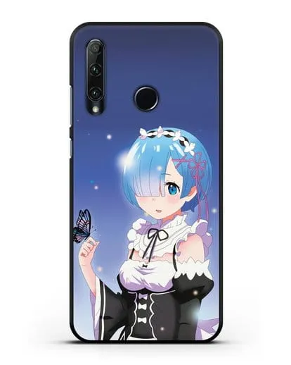 Чехол аниме Re:zero жизнь с нуля - Рем с бабочкой силиконовый для Honor 20e