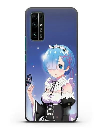 Чехол аниме Re:zero жизнь с нуля - Рем с бабочкой силиконовый для Honor 30