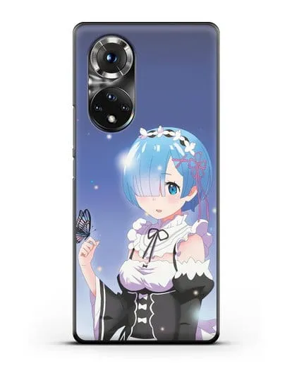 Чехол аниме Re:zero жизнь с нуля - Рем с бабочкой силиконовый для Honor 50