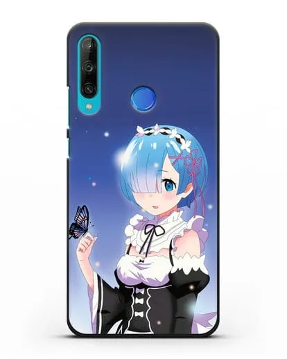 Чехол аниме Re:zero жизнь с нуля - Рем с бабочкой силиконовый для Honor 9C