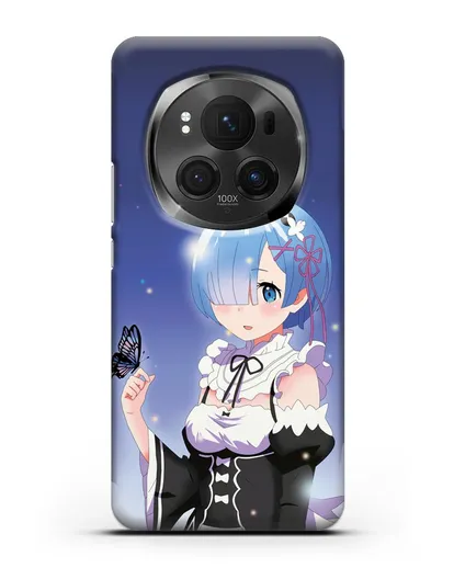 Чехол аниме Re:zero жизнь с нуля - Рем с бабочкой силиконовый для Honor Magic 6 Pro
