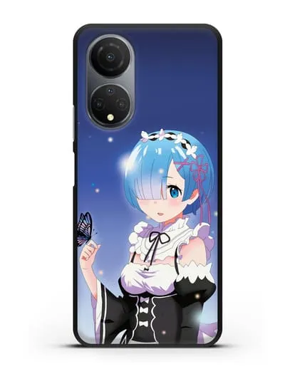 Чехол аниме Re:zero жизнь с нуля - Рем с бабочкой силиконовый для Honor X7