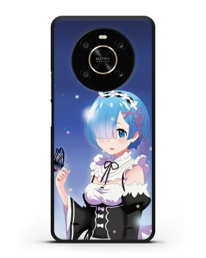 Чехол аниме Re:zero жизнь с нуля - Рем с бабочкой силиконовый для Honor X9