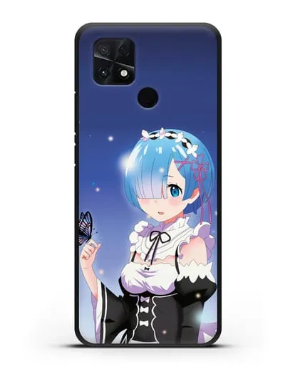Чехол аниме Re:zero жизнь с нуля - Рем с бабочкой силиконовый для Xiaomi Poco C40