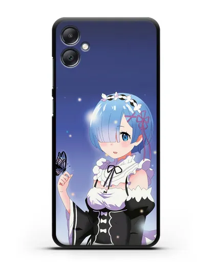 Чехол аниме Re:zero жизнь с нуля - Рем с бабочкой силиконовый для Samsung Galaxy A05 [SM-A055]