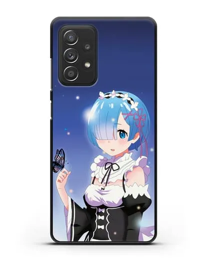Чехол аниме Re:zero жизнь с нуля - Рем с бабочкой силиконовый для Samsung Galaxy A53