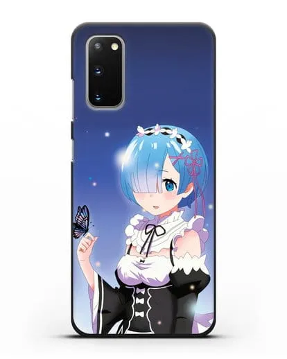 Чехол аниме Re:zero жизнь с нуля - Рем с бабочкой силиконовый для Samsung Galaxy S20 [SM-G980F]