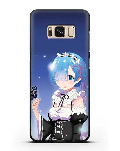 Чехол аниме Re:zero жизнь с нуля - Рем с бабочкой силиконовый для Samsung Galaxy S8 Plus [SM-G955F]
