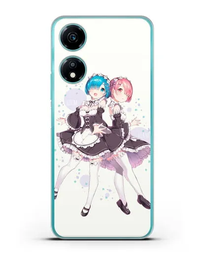 Чехол аниме Re:zero жизнь с нуля - Рем и Рам силиконовый для Honor X5 Plus