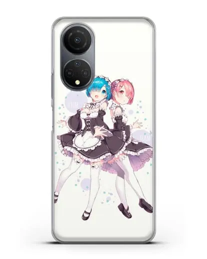 Чехол аниме Re:zero жизнь с нуля - Рем и Рам силиконовый для Honor X7