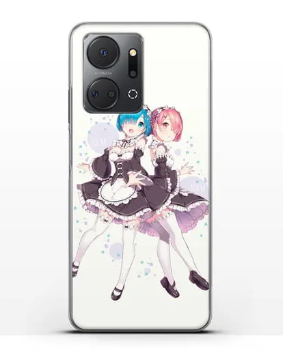Чехол аниме Re:zero жизнь с нуля - Рем и Рам силиконовый для Honor X7a