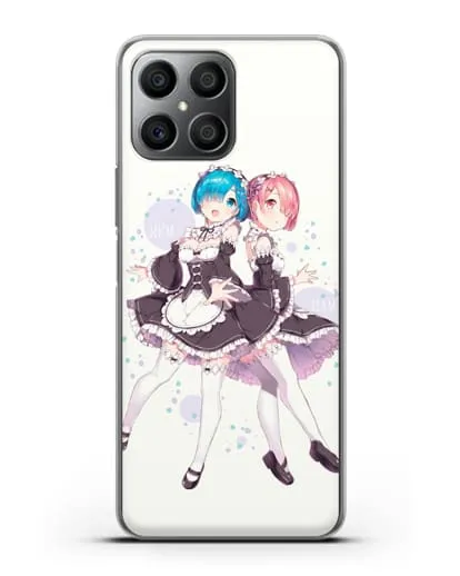 Чехол аниме Re:zero жизнь с нуля - Рем и Рам силиконовый для Honor X8