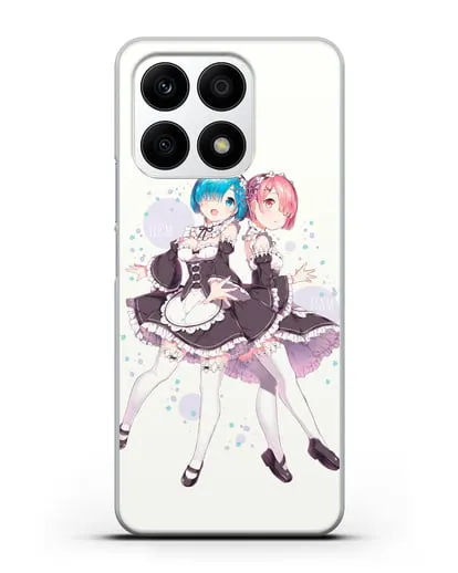 Чехол аниме Re:zero жизнь с нуля - Рем и Рам силиконовый для Honor X8a