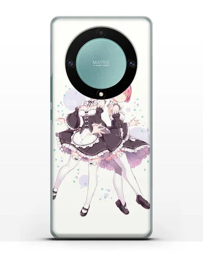Чехол аниме Re:zero жизнь с нуля - Рем и Рам силиконовый для Honor X9a