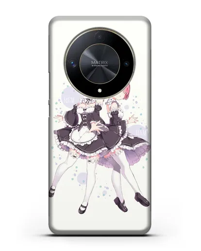 Чехол аниме Re:zero жизнь с нуля - Рем и Рам силиконовый для Honor X9b