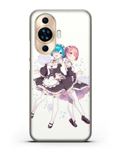 Чехол аниме Re:zero жизнь с нуля - Рем и Рам силиконовый для Huawei Nova 11