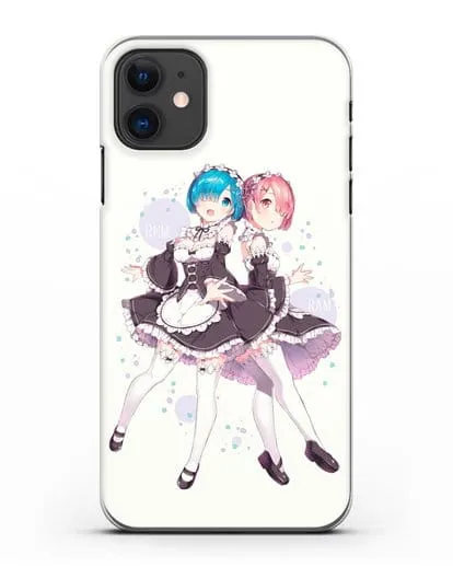 Чехол аниме Re:zero жизнь с нуля - Рем и Рам силиконовый для iPhone 11