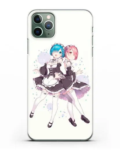 Чехол аниме Re:zero жизнь с нуля - Рем и Рам силиконовый для iPhone 11 Pro