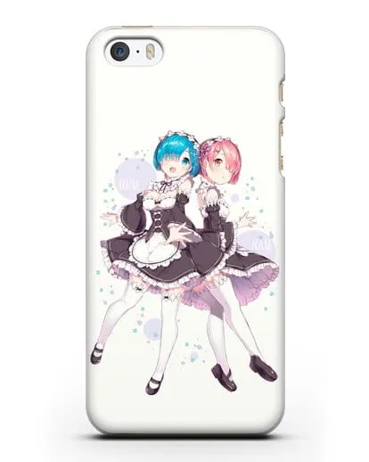 Чехол аниме Re:zero жизнь с нуля - Рем и Рам силиконовый для iPhone 5/5s/SE