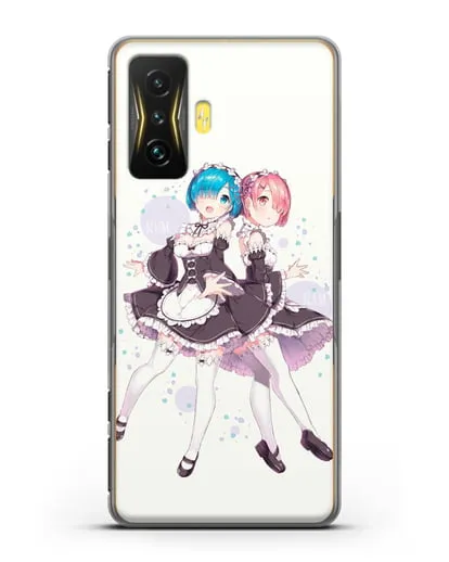 Чехол аниме Re:zero жизнь с нуля - Рем и Рам силиконовый для Xiaomi Poco F4 GT