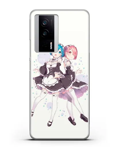 Чехол аниме Re:zero жизнь с нуля - Рем и Рам силиконовый для Xiaomi Poco F5 Pro