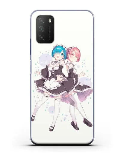 Чехол аниме Re:zero жизнь с нуля - Рем и Рам силиконовый для Xiaomi Poco M3