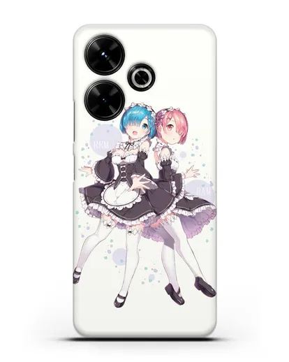 Чехол аниме Re:zero жизнь с нуля - Рем и Рам силиконовый для Xiaomi Poco M6