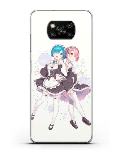 Чехол аниме Re:zero жизнь с нуля - Рем и Рам силиконовый для Xiaomi Poco X3 Pro