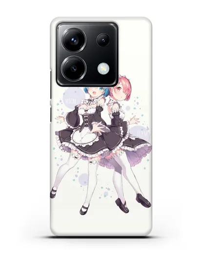 Чехол аниме Re:zero жизнь с нуля - Рем и Рам силиконовый для Xiaomi Poco X6