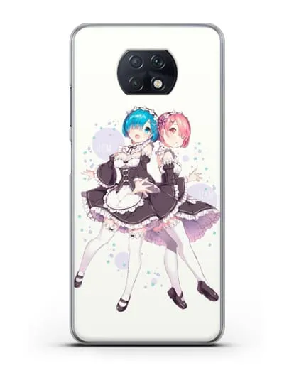 Чехол аниме Re:zero жизнь с нуля - Рем и Рам силиконовый для Xiaomi Redmi Note 9T
