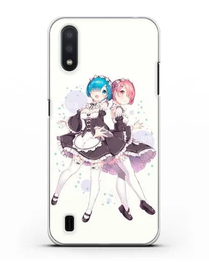 Чехол аниме Re:zero жизнь с нуля - Рем и Рам силиконовый для Samsung Galaxy A01 [SM-A015F]