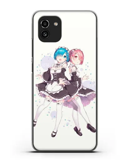 Чехол аниме Re:zero жизнь с нуля - Рем и Рам силиконовый для Samsung Galaxy A03 [SM-A035]