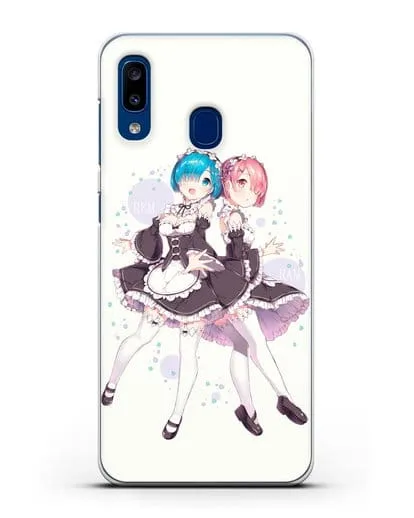 Чехол аниме Re:zero жизнь с нуля - Рем и Рам силиконовый для Samsung Galaxy A20 [SM-A205FN]