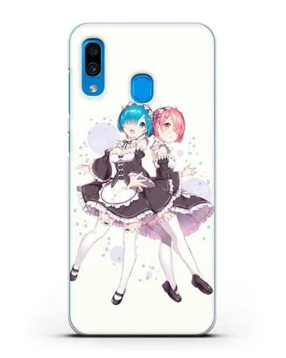 Чехол аниме Re:zero жизнь с нуля - Рем и Рам силиконовый для Samsung Galaxy A30 [SM-A305FN]