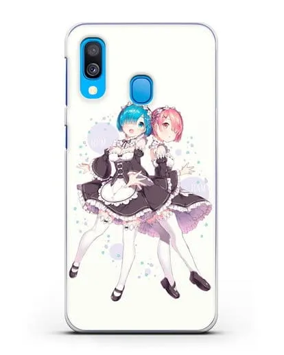 Чехол аниме Re:zero жизнь с нуля - Рем и Рам силиконовый для Samsung Galaxy A40 [SM-A405F]