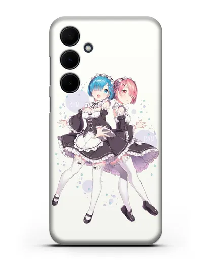 Чехол аниме Re:zero жизнь с нуля - Рем и Рам силиконовый для Samsung Galaxy A55 [SM-A556]