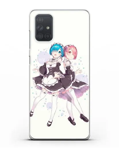 Чехол аниме Re:zero жизнь с нуля - Рем и Рам силиконовый для Samsung Galaxy A71 [SM-A715F]