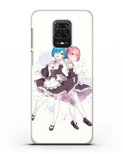 Чехол аниме Re:zero жизнь с нуля - Рем и Рам силиконовый для Xiaomi Redmi Note 9S